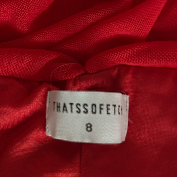 That’s So Fetch Red Halter Neck Ruched Dress Size 8 - Picture 3 of 3